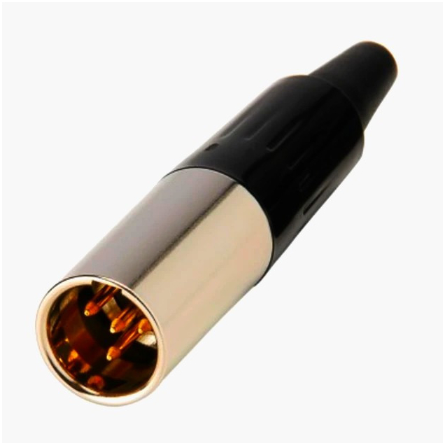Mini XLR штекер MOCO SA102-4P, 4 контакта, пайка для мікрофонів і сцени, метал, до 5A