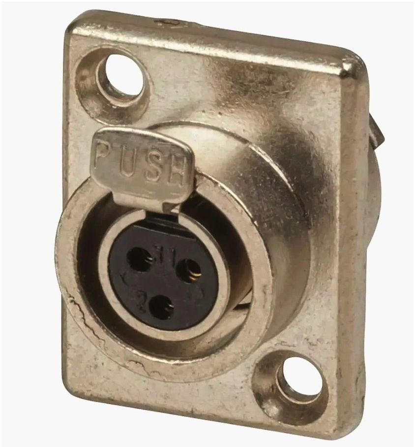 Раз'єм-гніздо mini XLR MOCO SA107-3P 3-контактне, панельне, з кріпленням, 1м