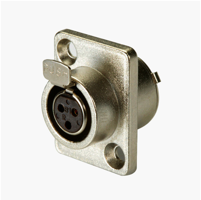 Раз'єм-гніздо mini XLR MOCO SA107-3P 3-контактне, панельне, з кріпленням, 1м