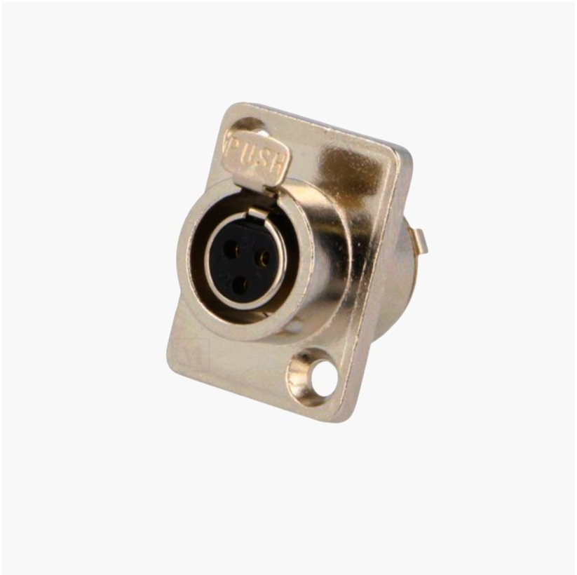 Раз'єм-гніздо mini XLR MOCO SA107-3P 3-контактне, панельне, з кріпленням, 1м