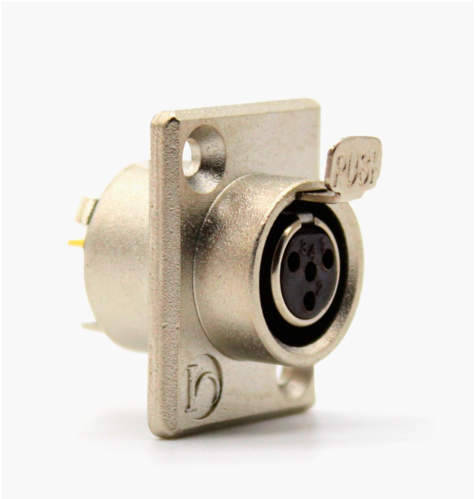 Раз'єм MOCO SA107-4P mini XLR 4-контактний панельний, металевий, 1м для аудіообладнання