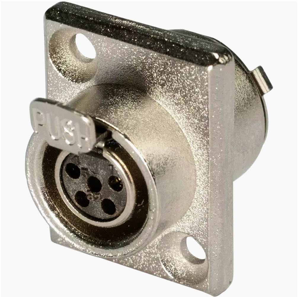 Разъем Mini XLR MOCO SA107-5P 5 контактів, панельний, з фланцем, 1м для аудіо систем