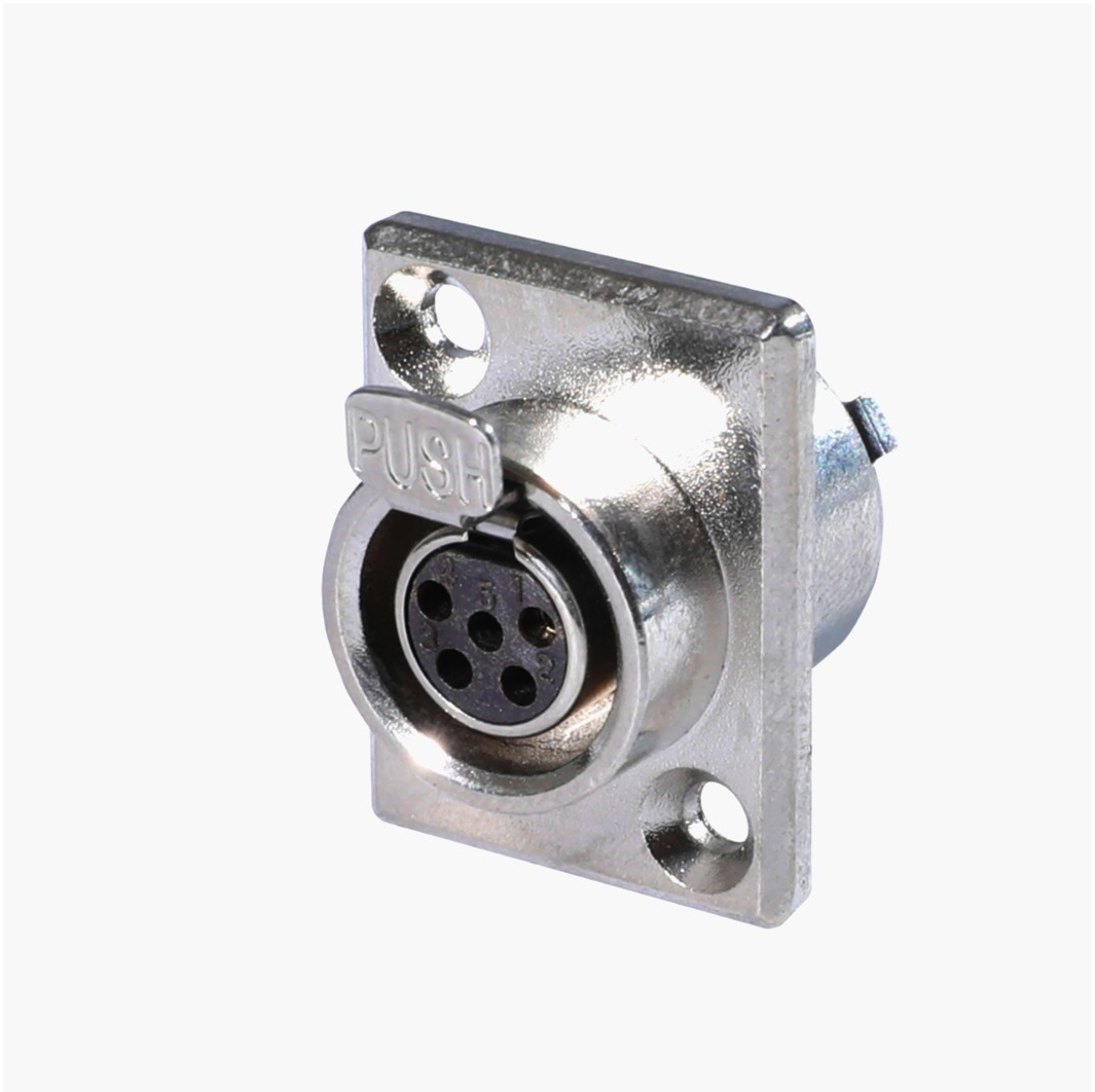 Разъем Mini XLR MOCO SA107-5P 5 контактів, панельний, з фланцем, 1м для аудіо систем