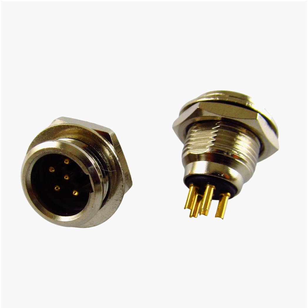 Панельный разъем mini XLR MOCO SA137-5P, гнездо, 5 контактов, для пайки, металл