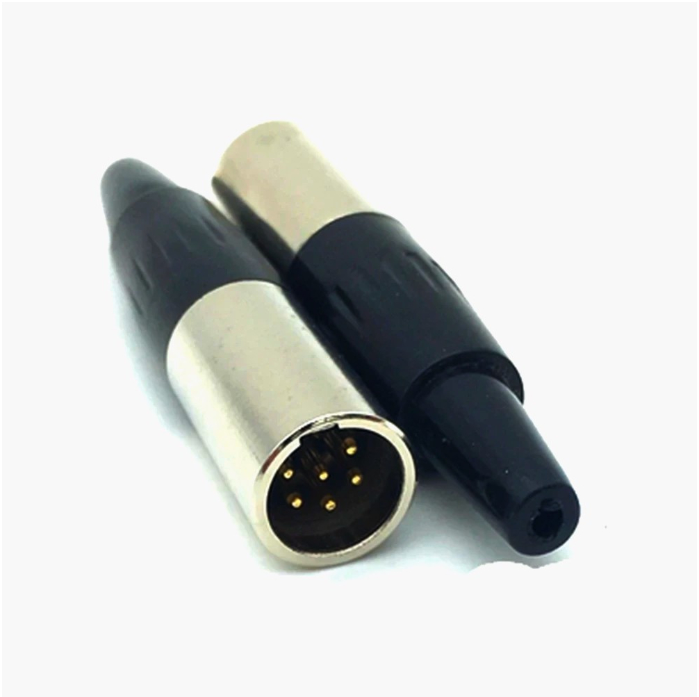 Кабельний роз'єм Mini XLR 6 контактів MOCO для аудіо, позолочені контакти, 5 А