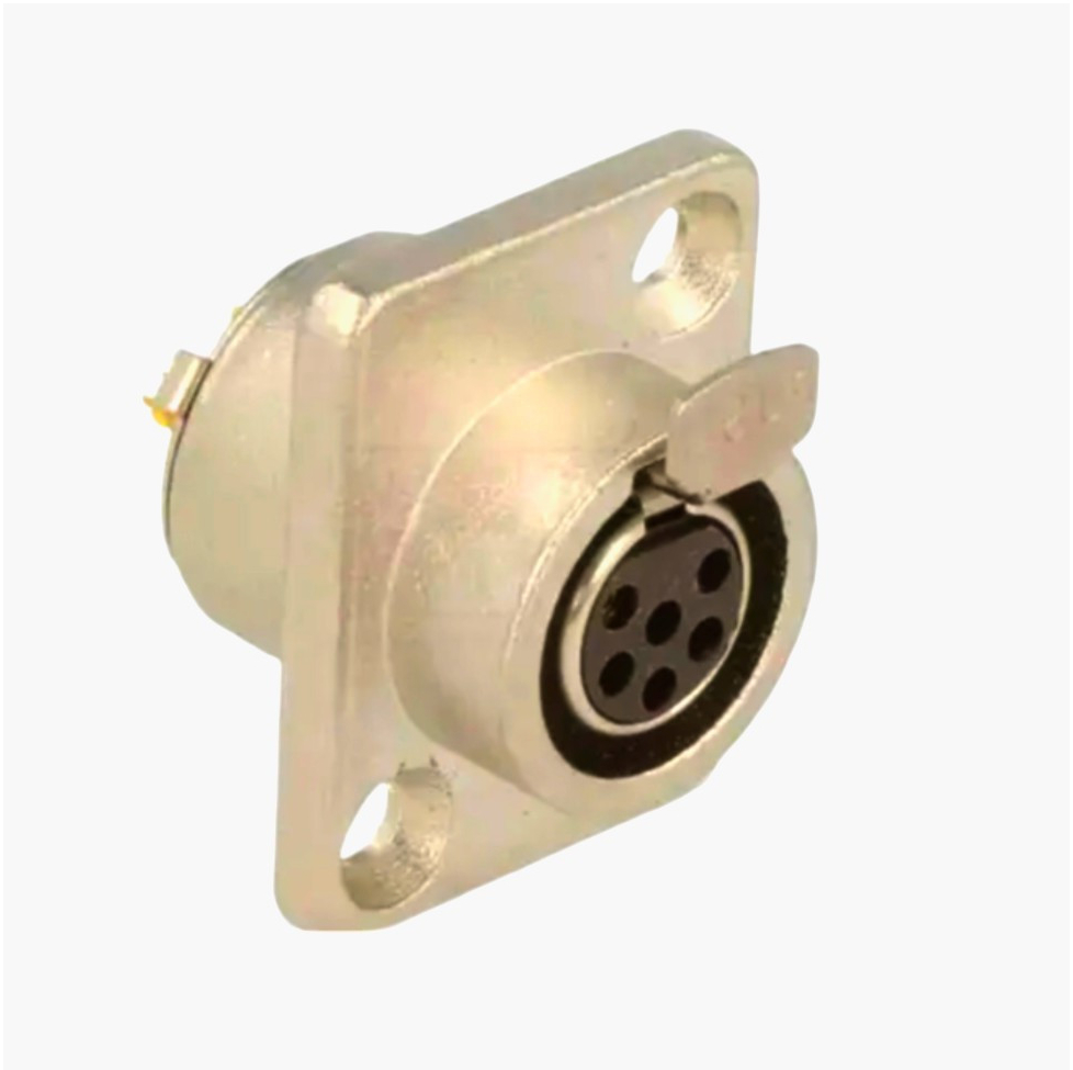 Панельний роз'єм MOCO mini XLR 6 кон., метал, пайка, для аудіо/відео обладнання, 2 отвори