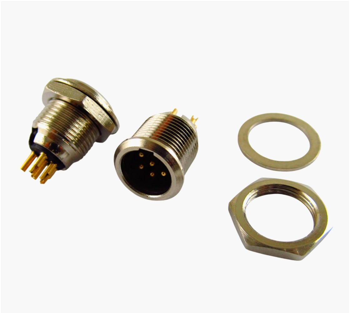 MOCO Mini XLR SA137-6P 6-контактний панельний роз'єм для аудіо, метал, надійне з'єднання