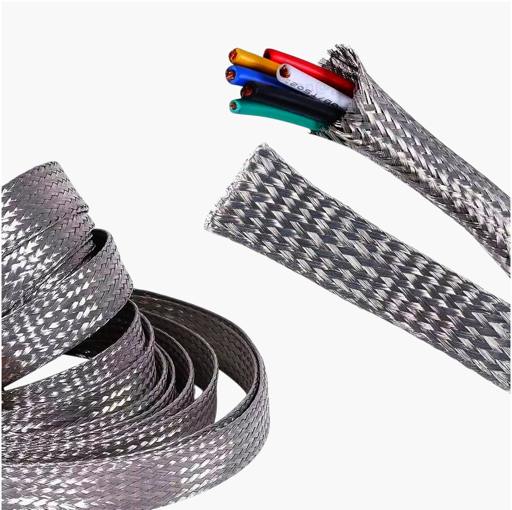 Flexo TC-040-21.7 - Кабельна оплетка з луженої міді, 40 мм, срібляста, 1 м, захист від ЕМП