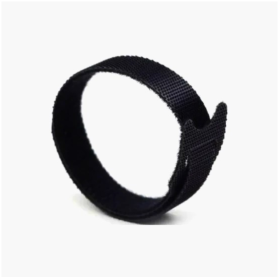 Фіксатор кабелів Techflex 305×13 мм, багаторазовий на липучці, чорний, для організації проводів