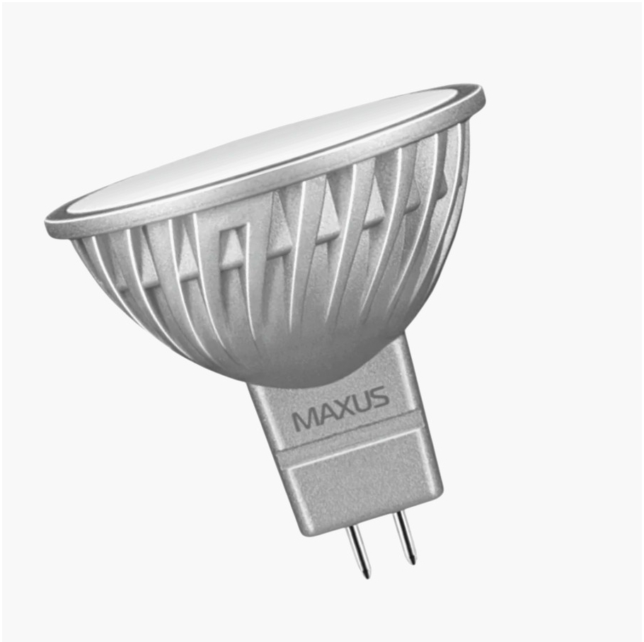 Maxus MR16 4W LED лампа GU5.3 350 Лм теплий білий світ, CRI 90, 120° для офісів та житлових приміщень
