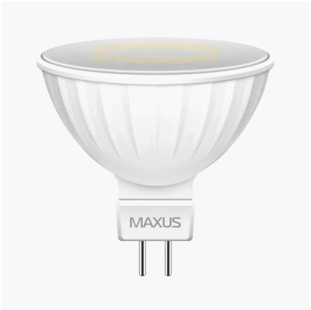 Лампа LED Maxus MR16 4 Вт 3000K теплый свет GU5.3 350 Лм альтернатива галогену