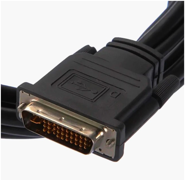 DVI-D Dual Link кабель 0.7м AWG26 для мониторов и проекторов, качественный, 5C, черный
