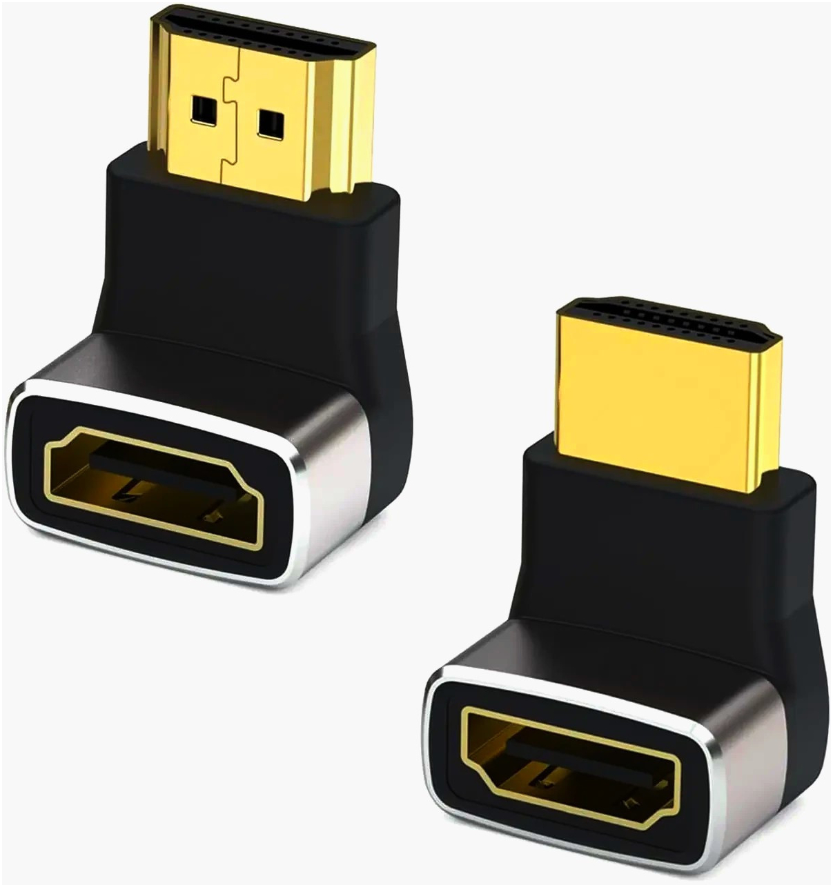 Кутовий адаптер HDMI 2.1 I-Taki 1м, гніздо-штекер типу A, орієнтація вниз для 4K/8K, чорний
