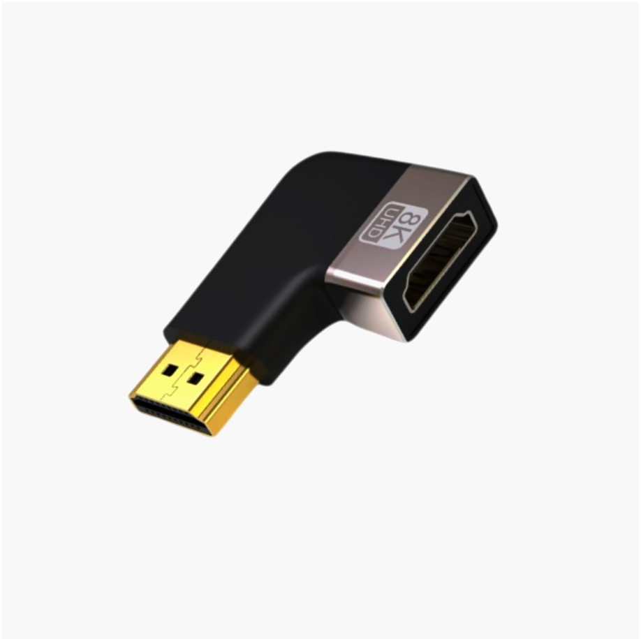 ADA HDMI 2.1 угловой адаптер 4K/8K (вправо) для ТВ и мониторов, черный, 1 шт.
