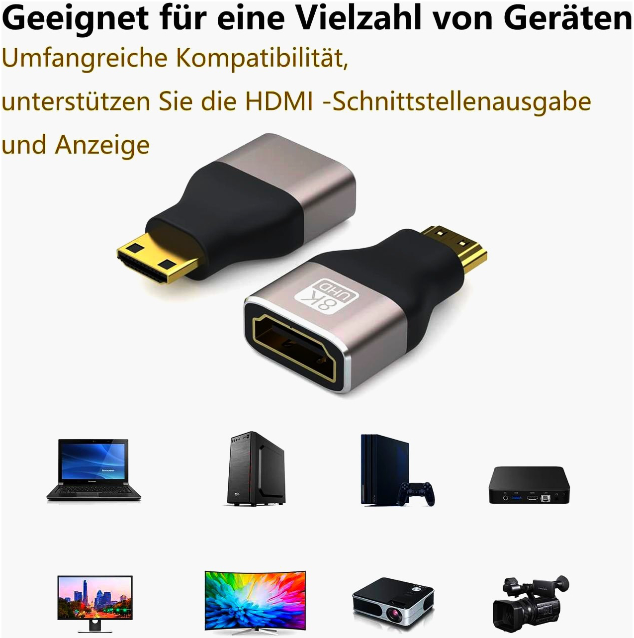 ADA HDMI 2.1 адаптер mini HDMI (тип C) - HDMI гніздо, 1 м, 4K/8K, HDR, I-Taki