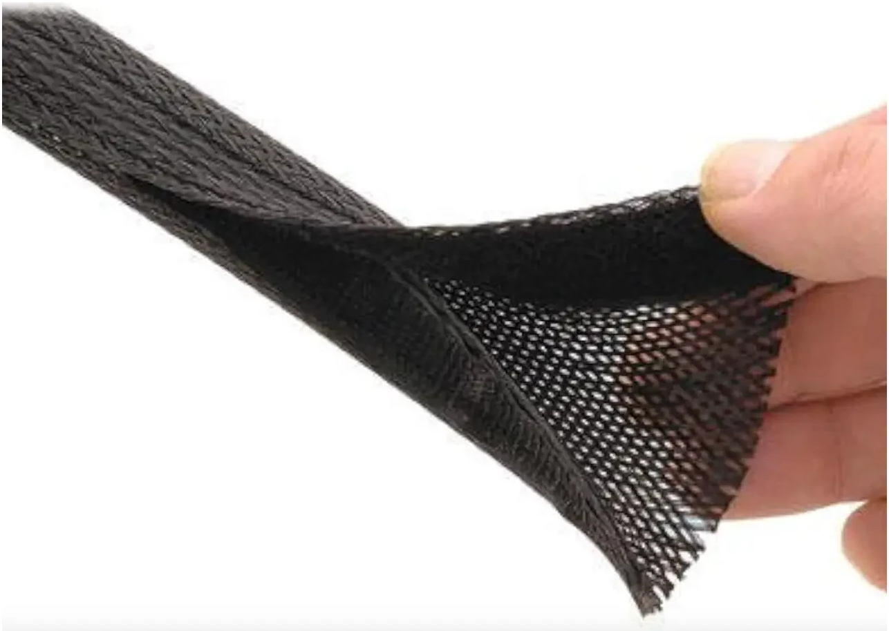 Кабельна оплетка Techflex Flexo Wrap 27.9мм, еластична на липучці, чорна, 1м, захист кабелів
