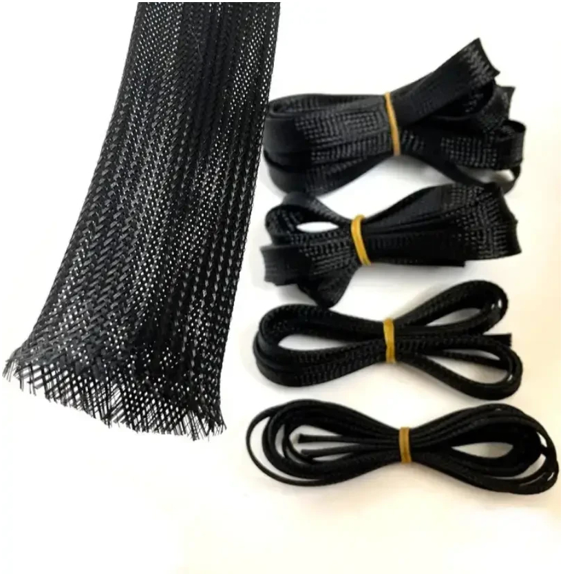 Кабельная оплетка Techflex FLEXO PET, 1.90 см, черная, универсальная для защиты кабелей