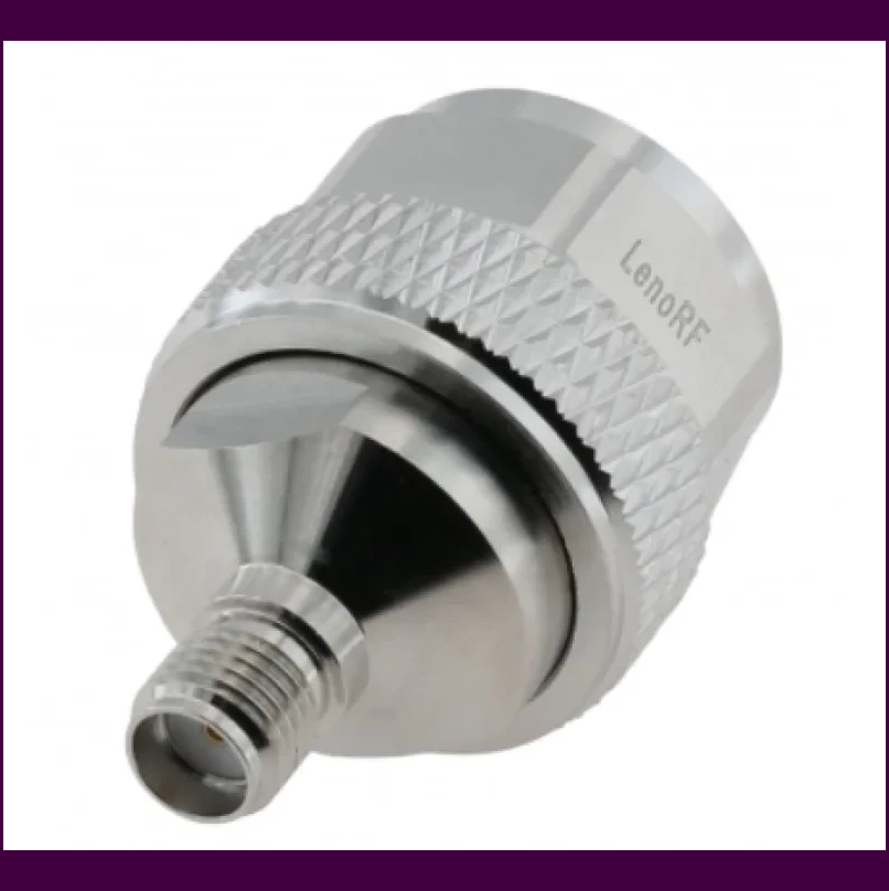 Адаптер Leno RF SMA Female - N Male, 50 Ом, частотний діапазон DC-6 ГГц, берилієва бронза, надійне зapos;єднання