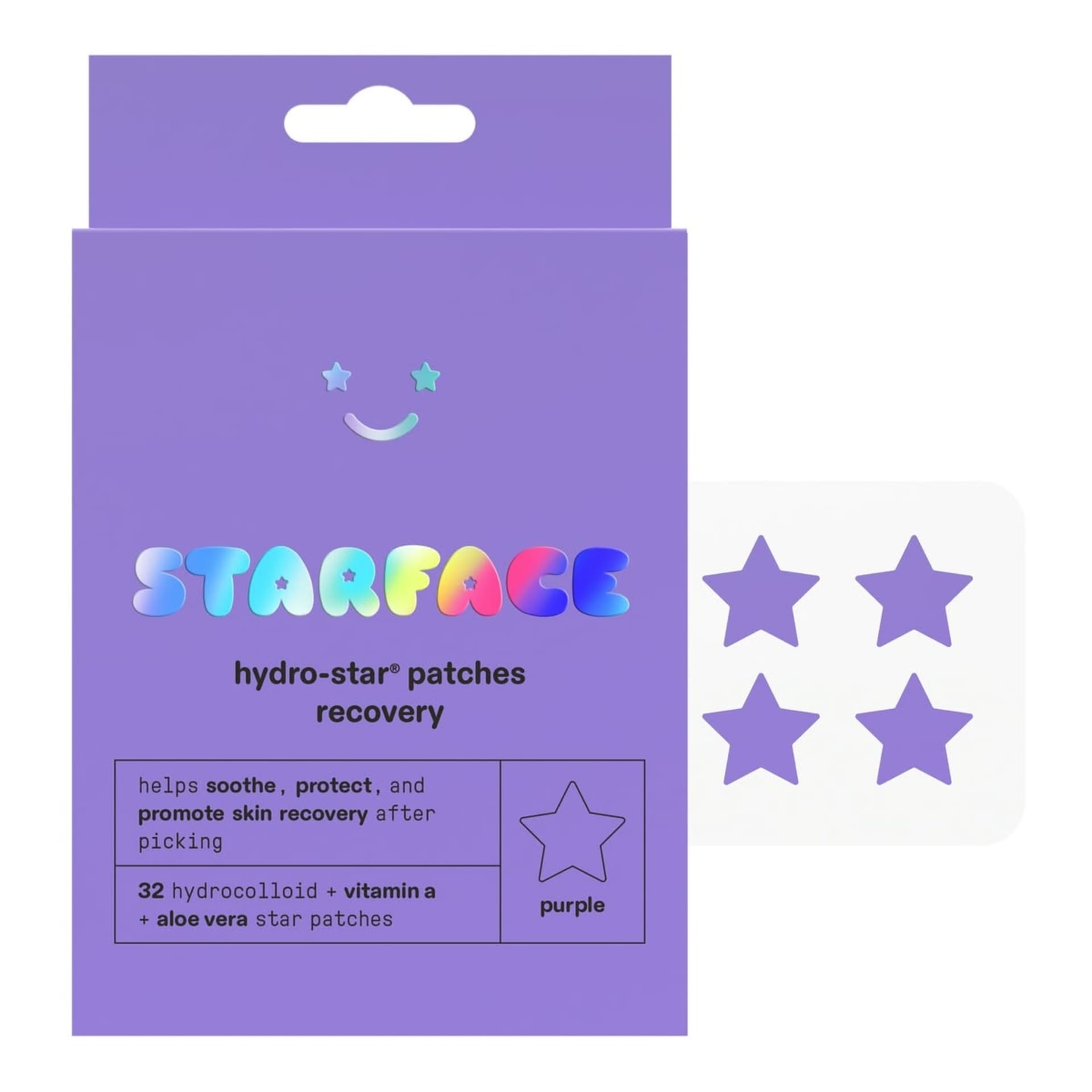 Starface Hydro-Star Patches Recovery – 32 Hydrocolloid Star Patches “purple💜”