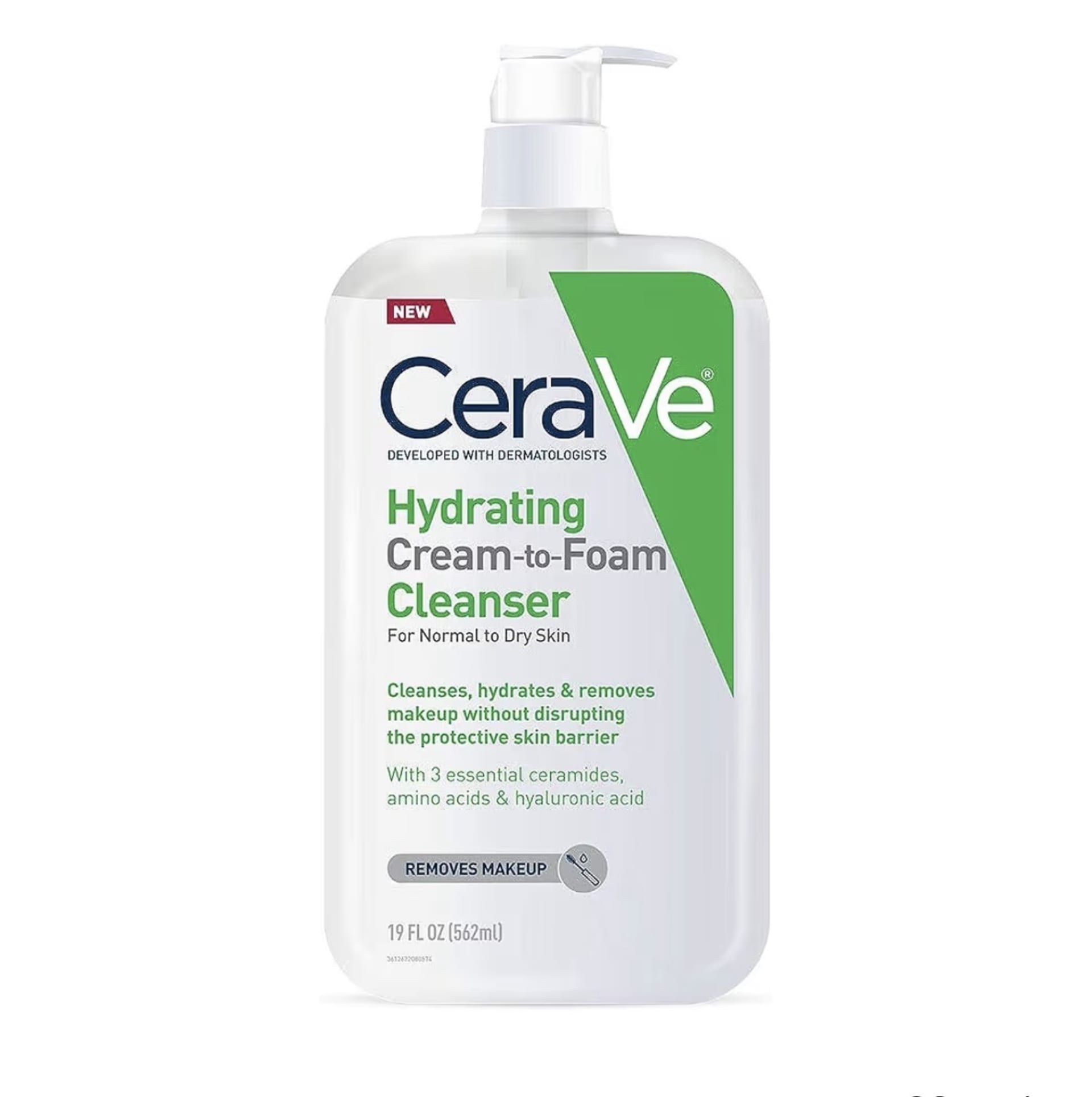 CeraVe Hydrating Cream-to-Foam Cleanser (562ml)