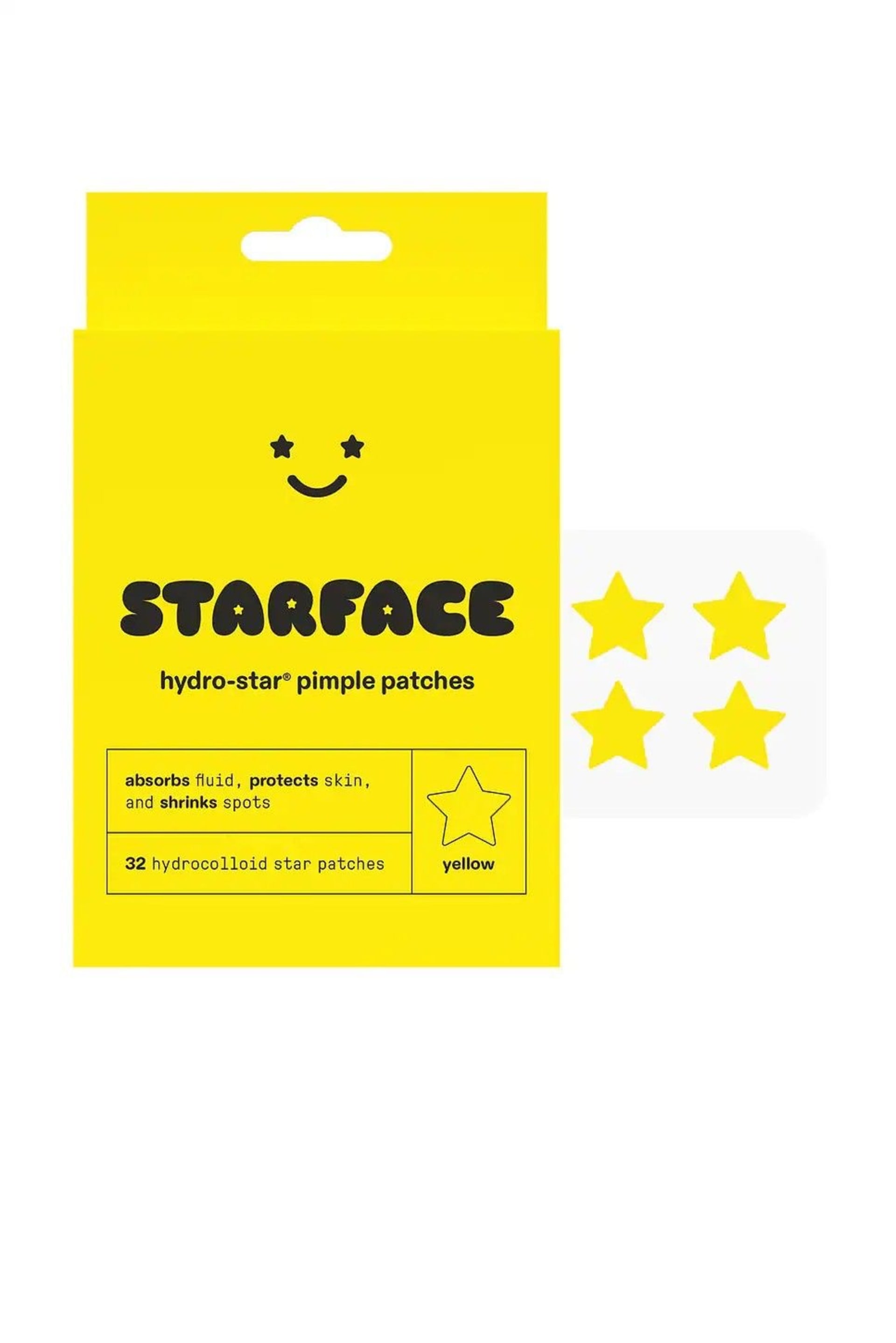 Starface Hydro-Star Patches – 32 Hydrocolloid Star Pimple Patches “Yellow💛”