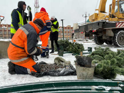 В Звенигороде разбирают городскую елку