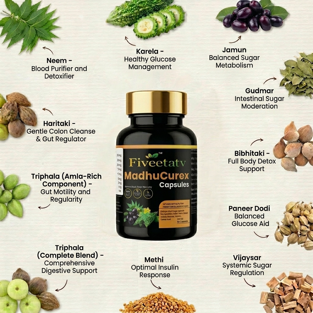 Fiveetatv MadhuCurex Capsules – Advanced Ayurvedic Blood Sugar Support