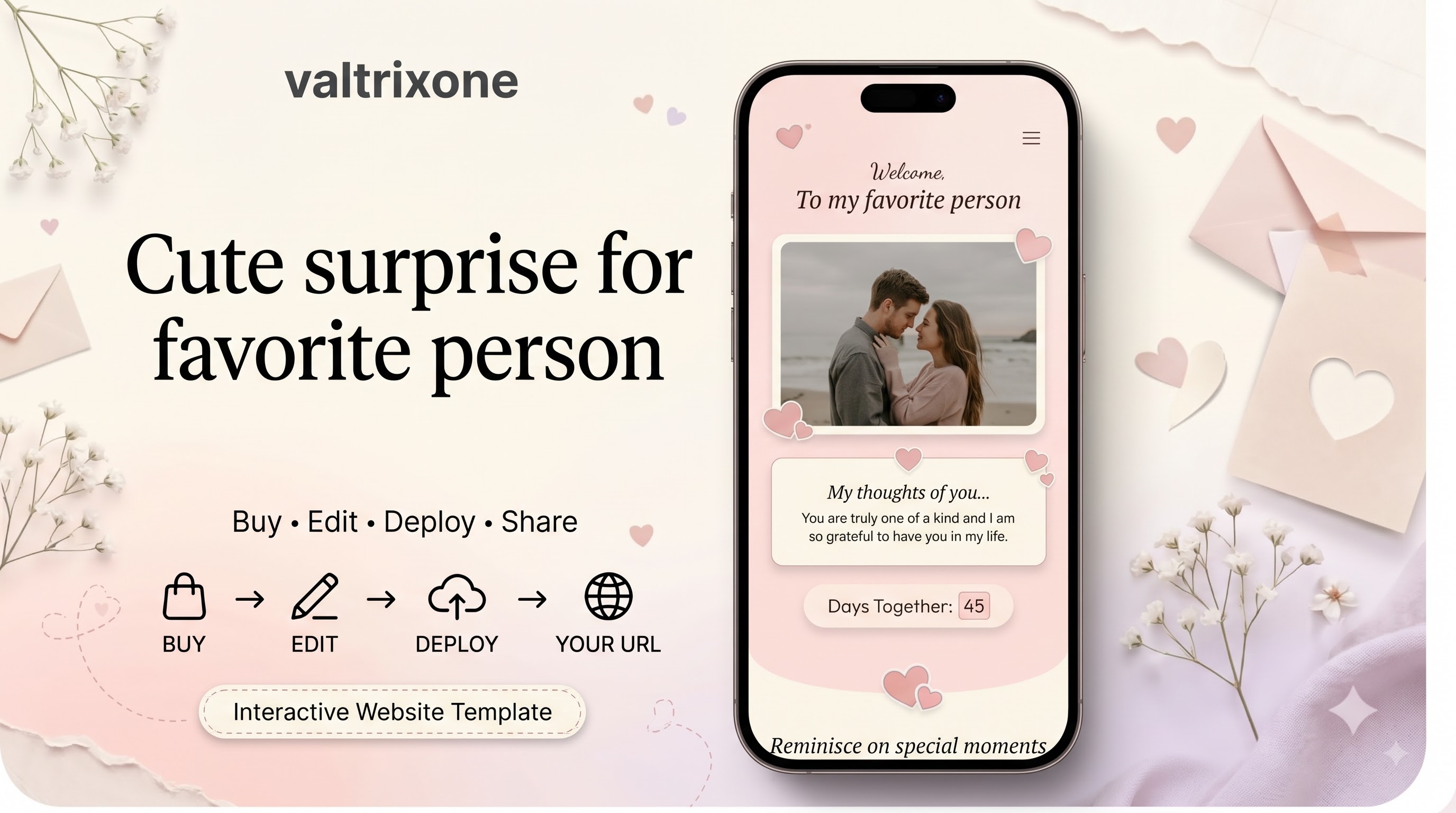 Cute surprise for favorite person — cute website template preview