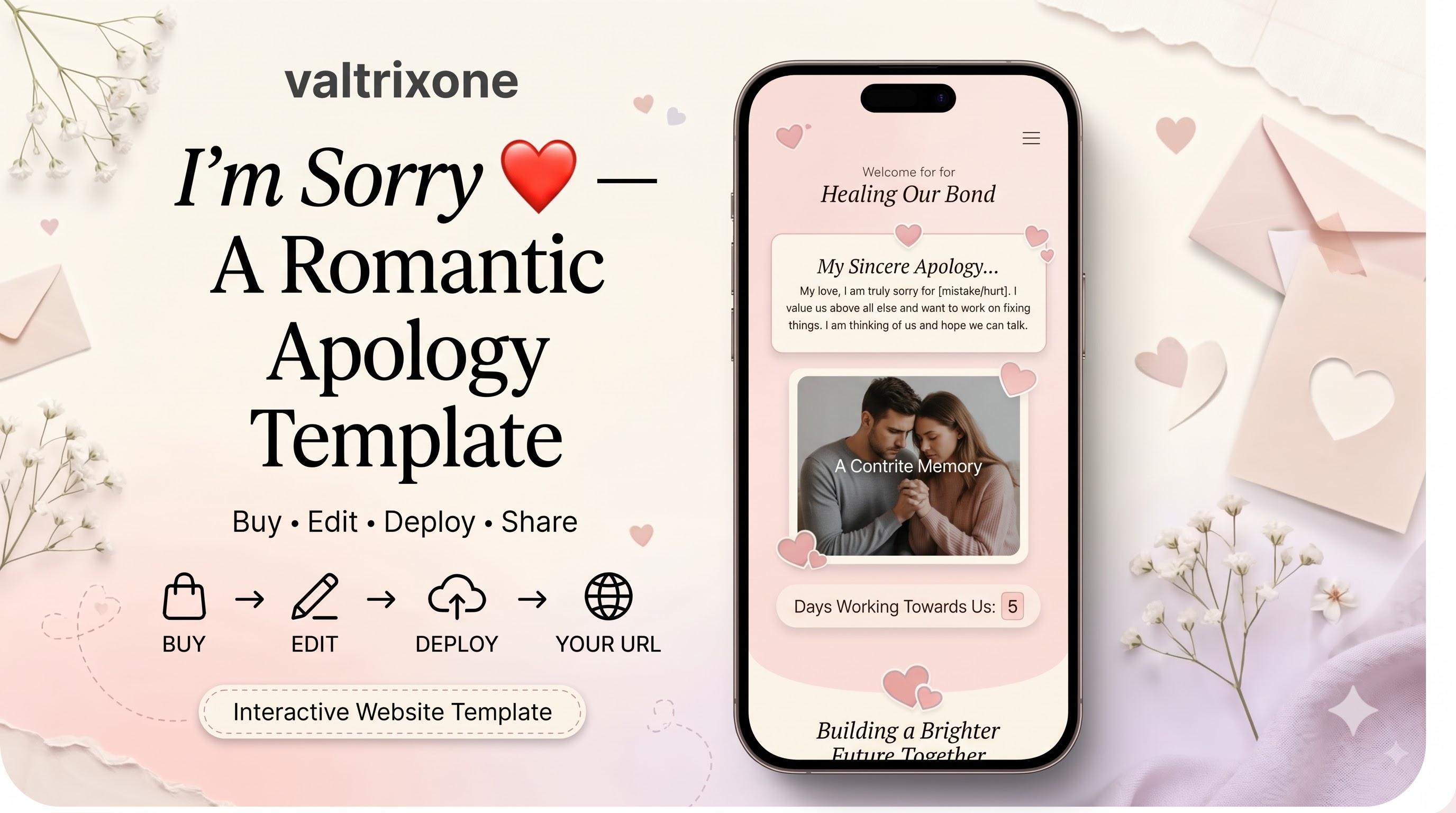 I’m Sorry ❤️ — A Romantic Apology Template — cute website template preview