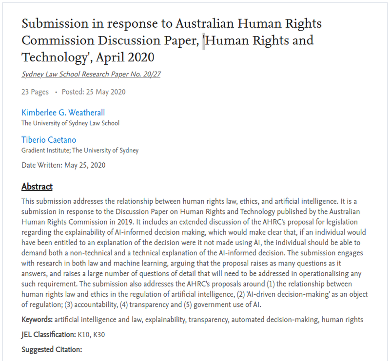 Submission to Australian Human Rights Commission