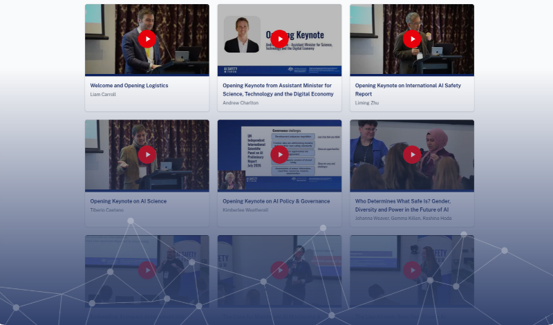 View the videos of the 2026 Australian AI Safety Forum