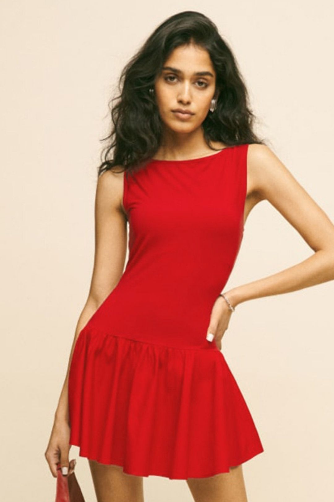 Summer New Solid Color Sleeveless Splicing Dress