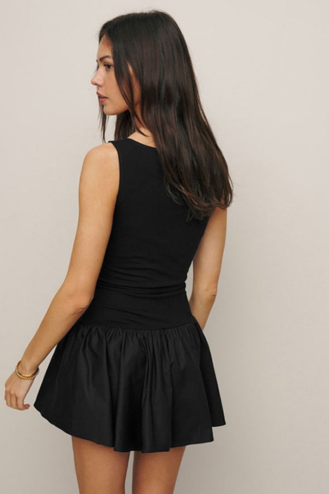 Summer New Solid Color Sleeveless Splicing Dress