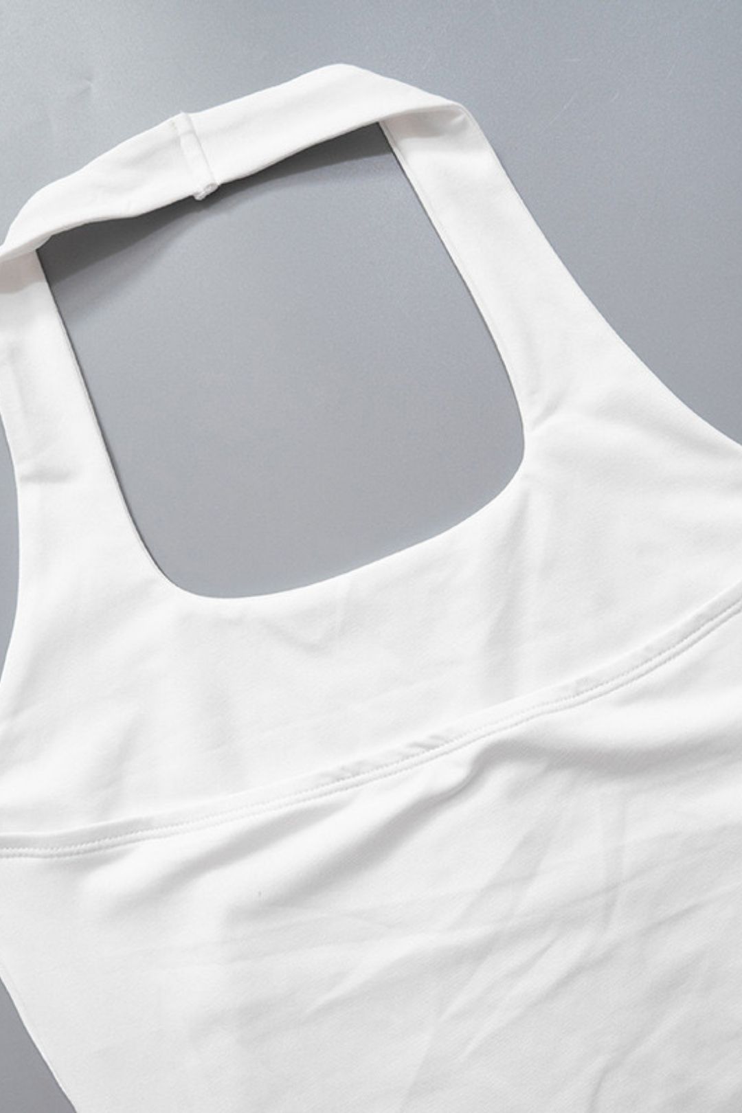 Solid Color Halter Neck Slim Top High Waist Short Skirt Suit