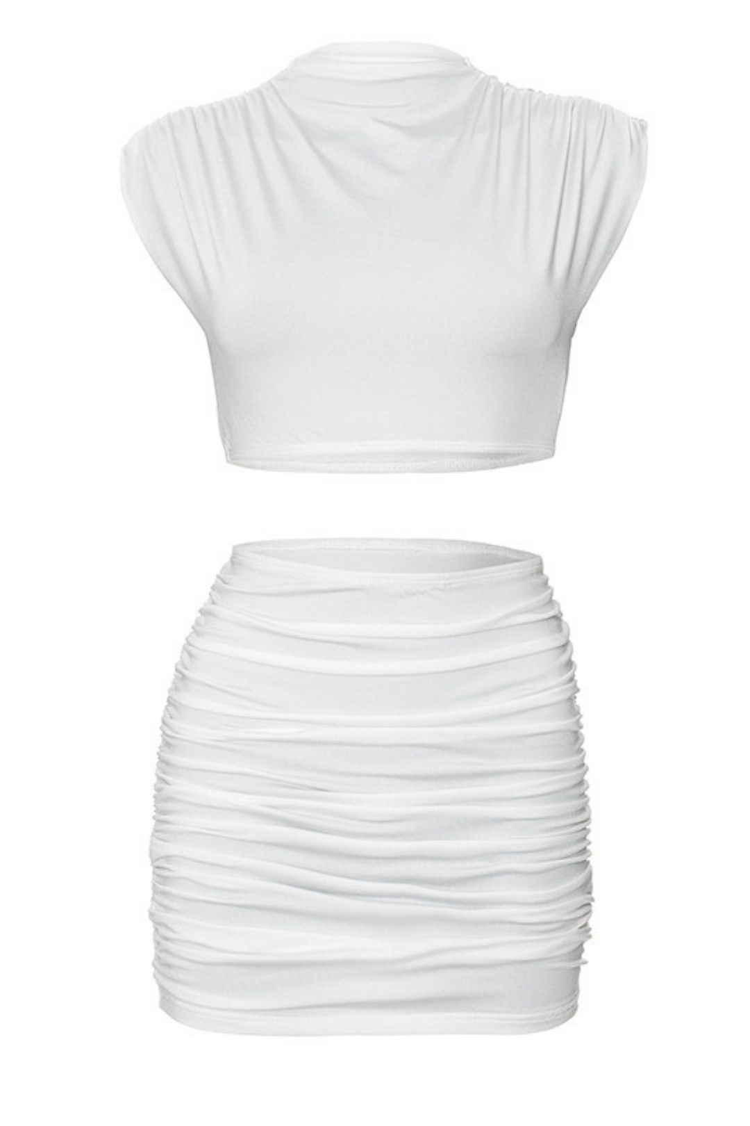 Round Neck Sleeveless Midriff-baring Top Gathered Buttocks Shor