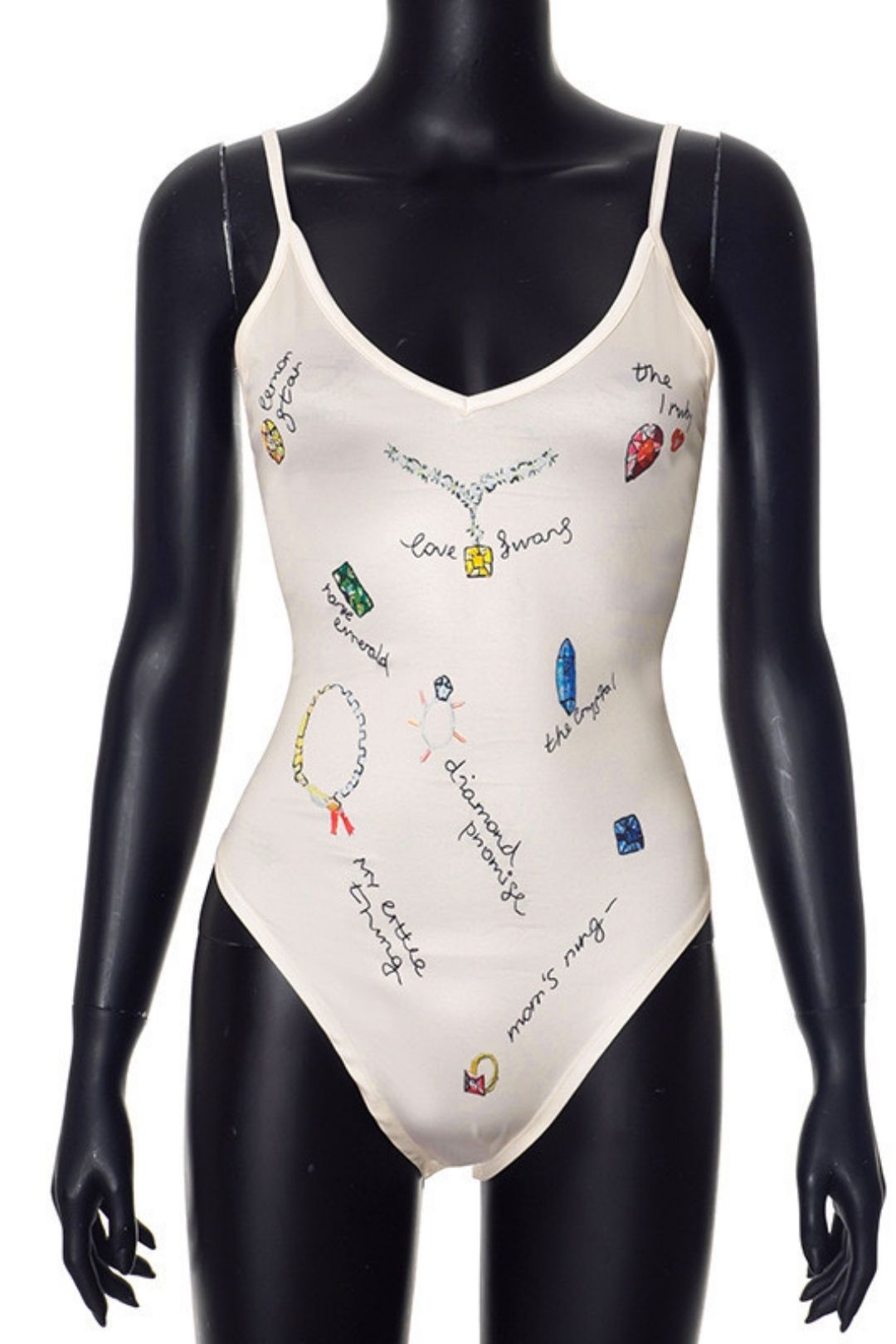 Slim Fit Printed Mesh Large Backless Jumpsuit