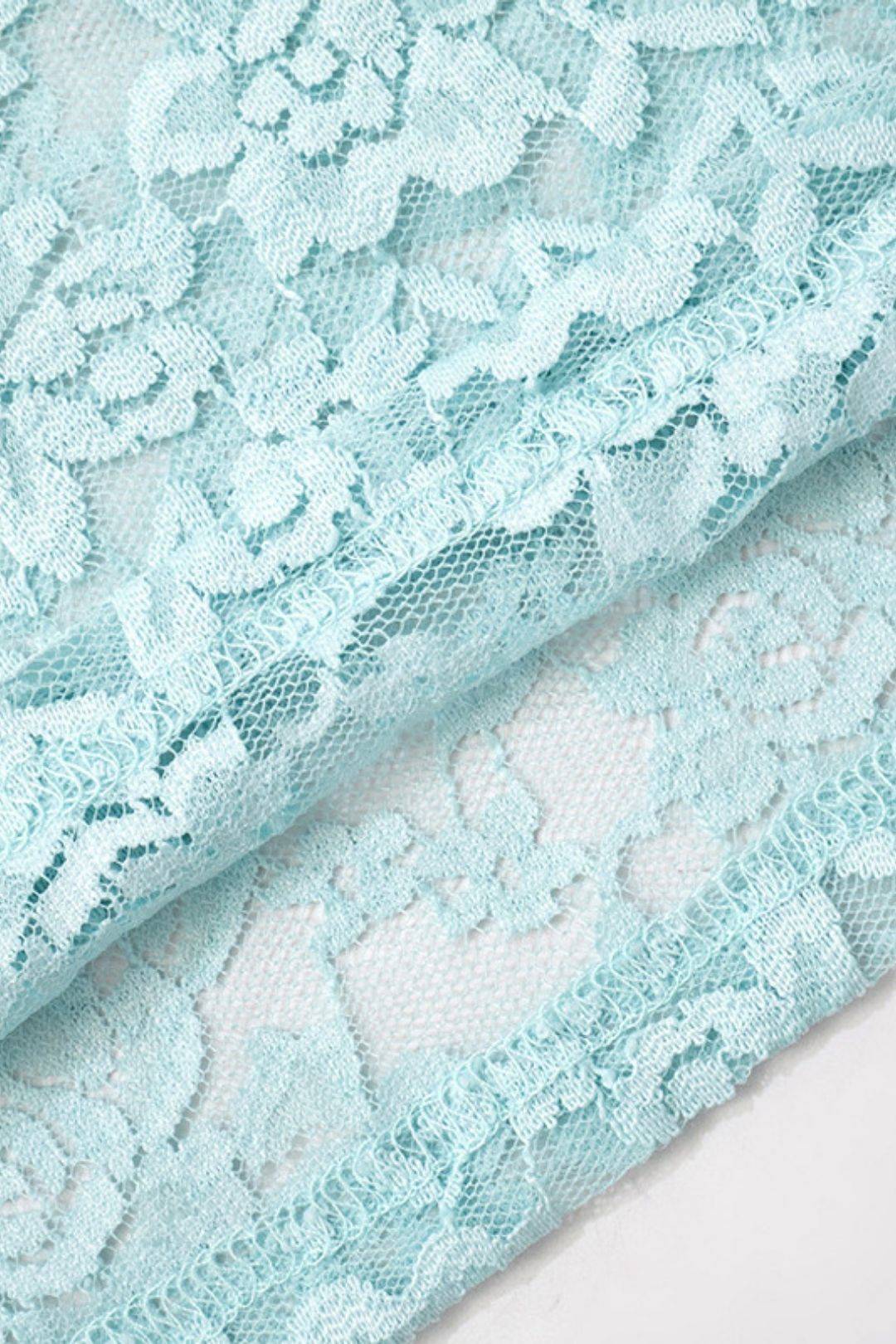 Long-sleeved Tops Low-waist Long Skirt See-through Lace Suit