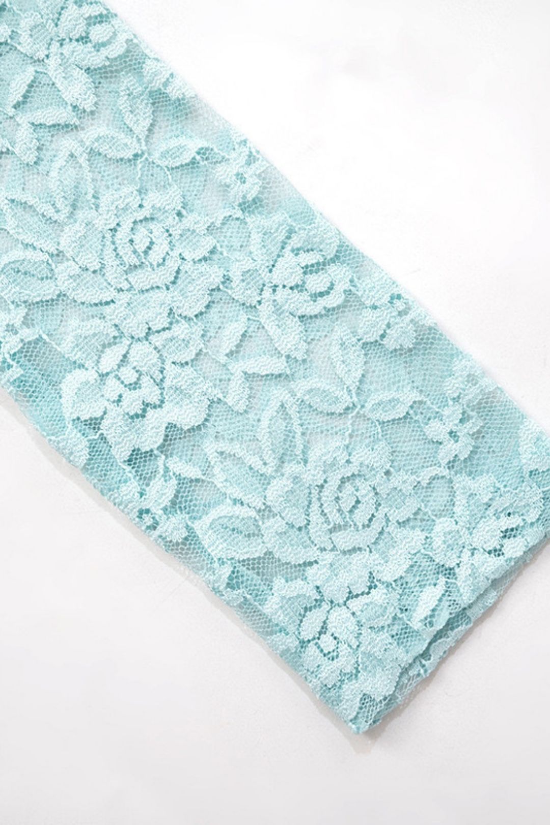 Long-sleeved Tops Low-waist Long Skirt See-through Lace Suit