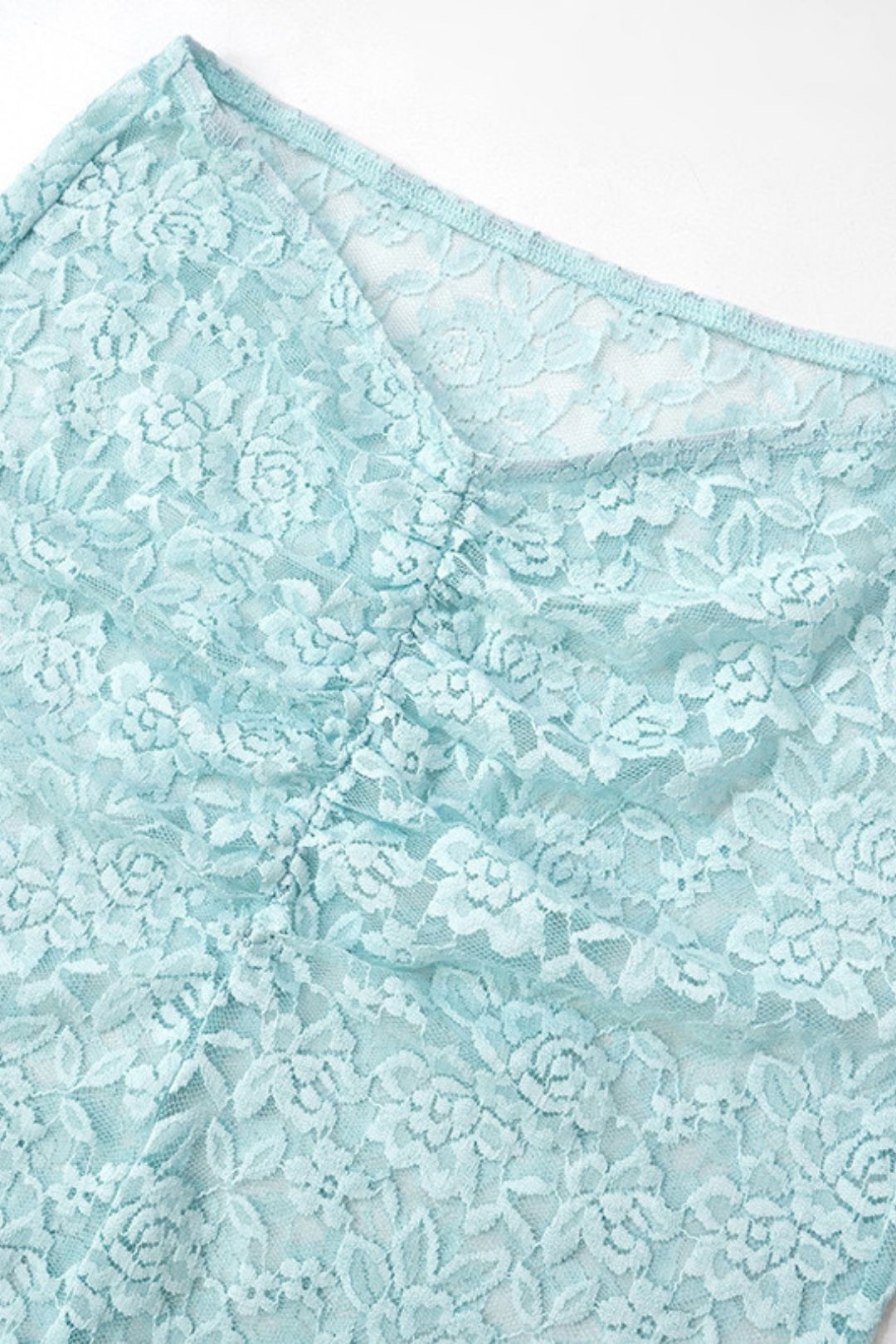 Long-sleeved Tops Low-waist Long Skirt See-through Lace Suit