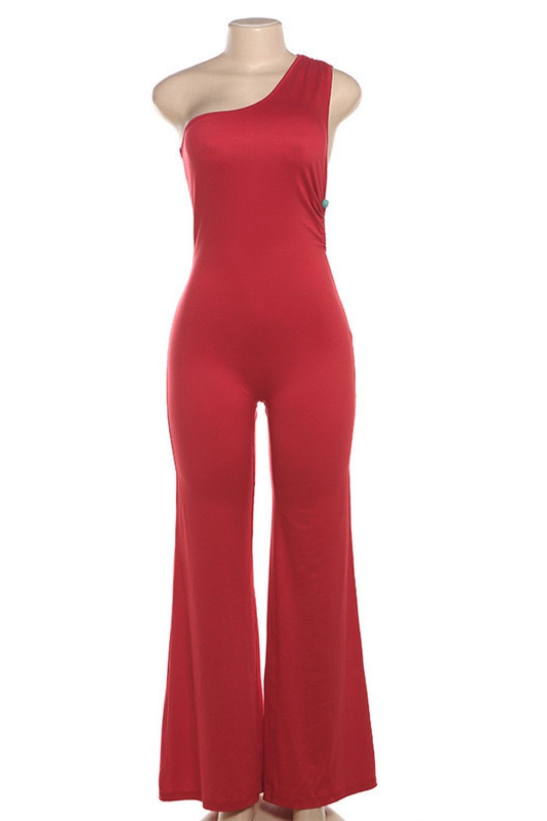 One-shoulder Slim Hip-covering Straight Casual Jumpsuit