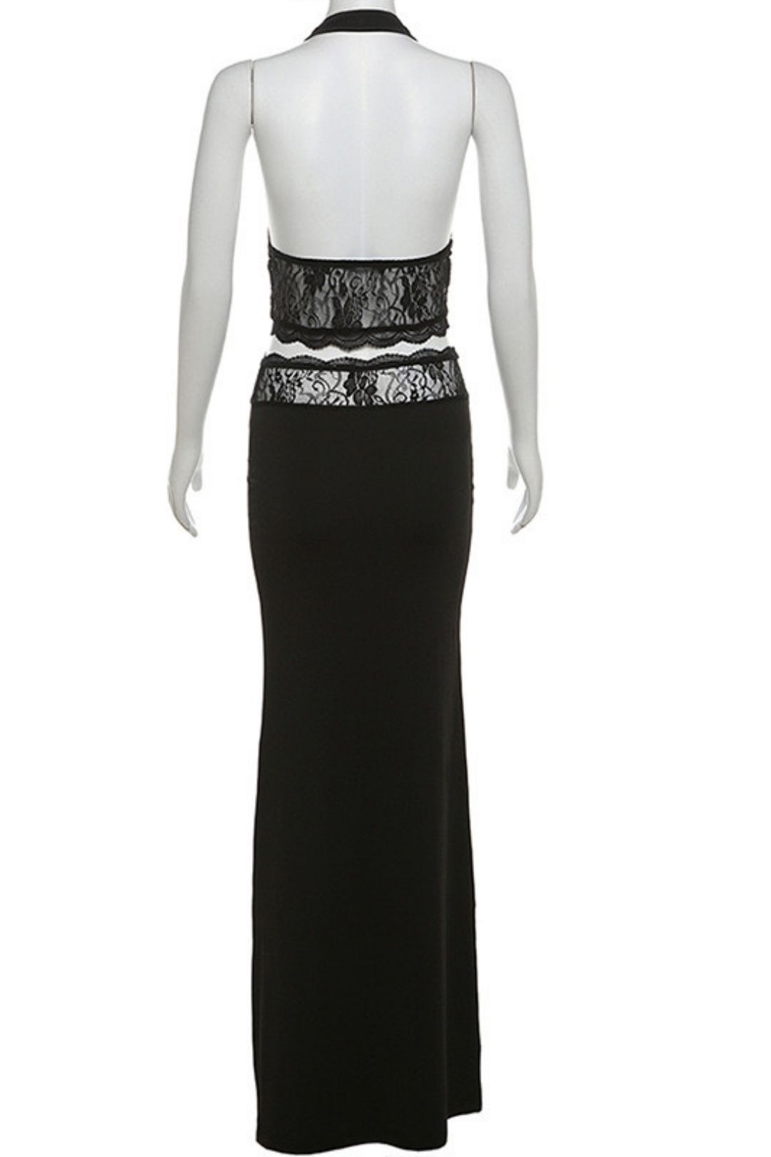 Summer Fashion Sexy Halter Neck Halter Top High Waist Lace Skirt Suit