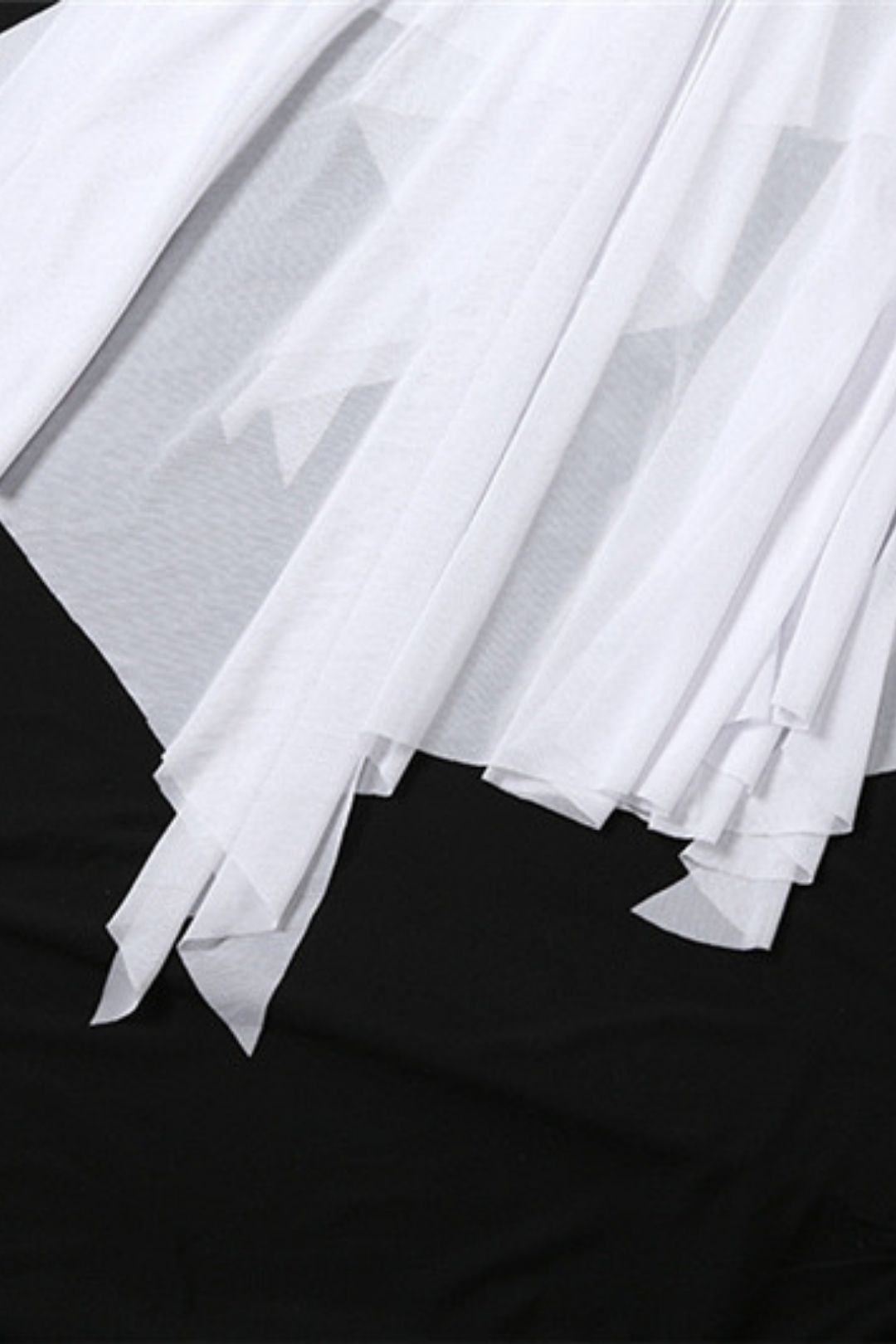 V-neck Backless Solid Color Irregular Mesh Suspender Dress