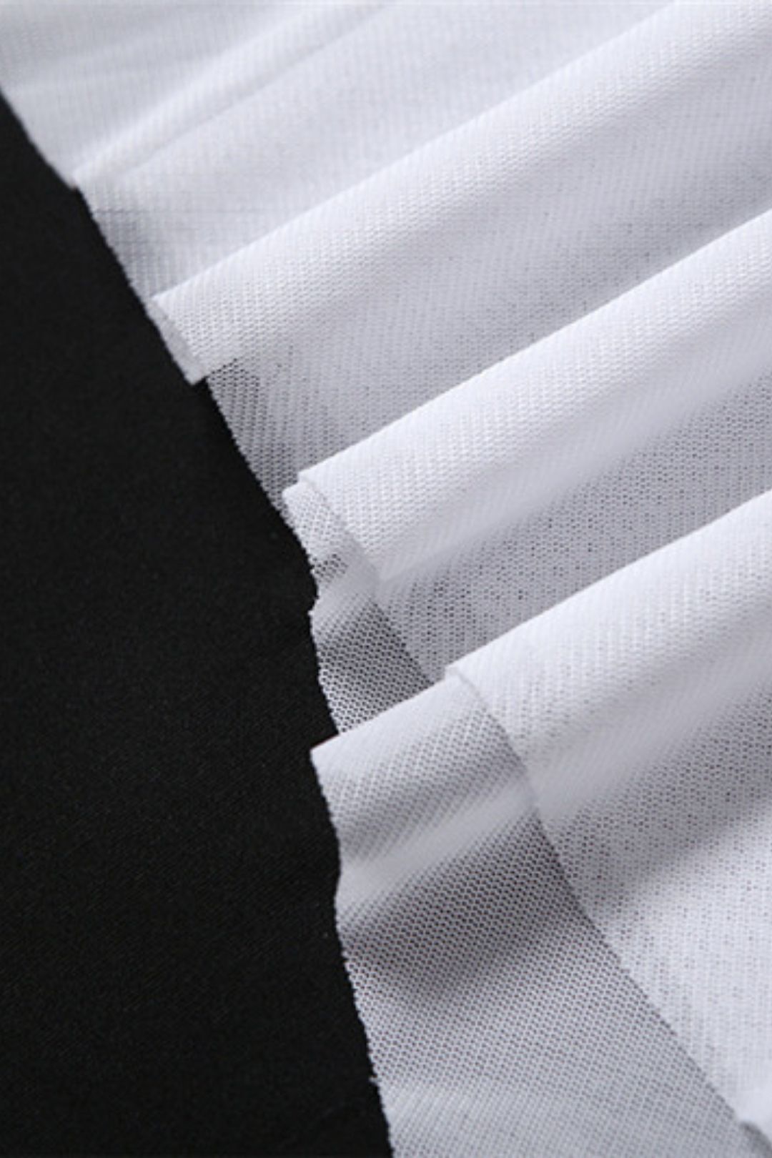 V-neck Backless Solid Color Irregular Mesh Suspender Dress