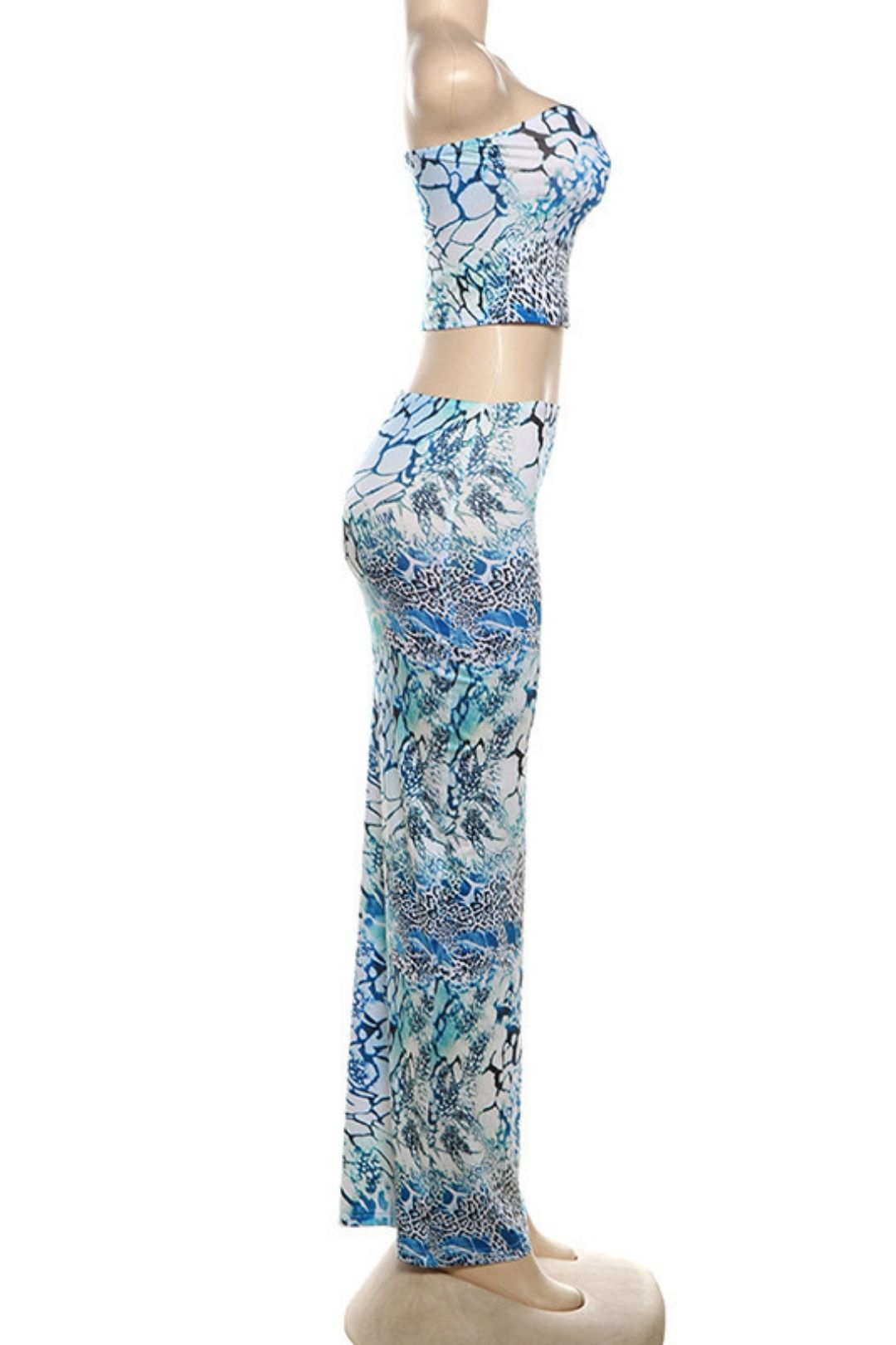 Slim Tube Top Printed Vest Sexy Hip-covering Skirt Two-piece Set