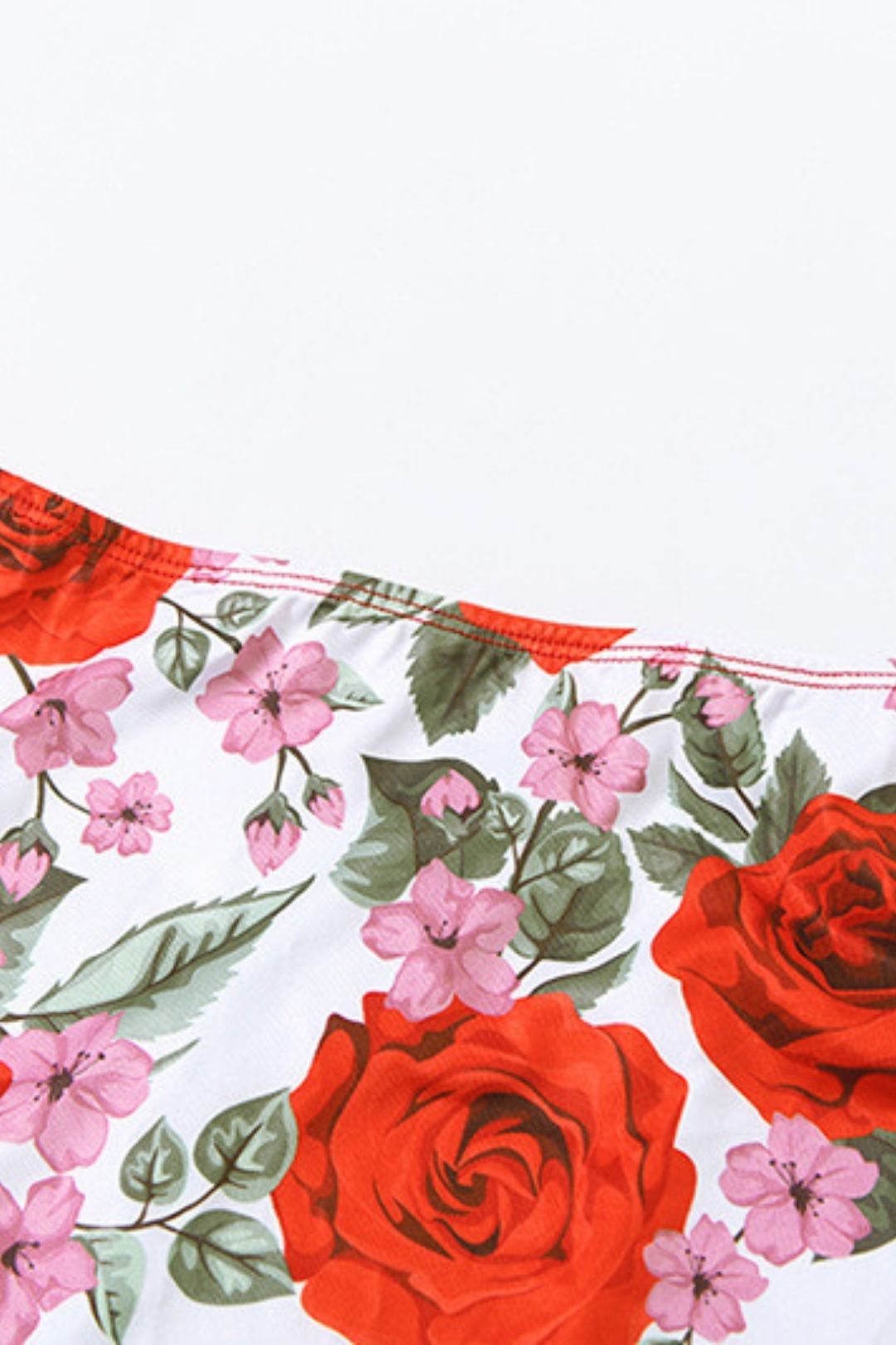 V-neck Camisole High Waist Floral Long Skirt Two-piece Set