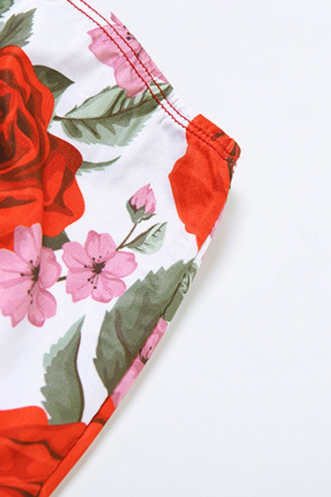 V-neck Camisole High Waist Floral Long Skirt Two-piece Set