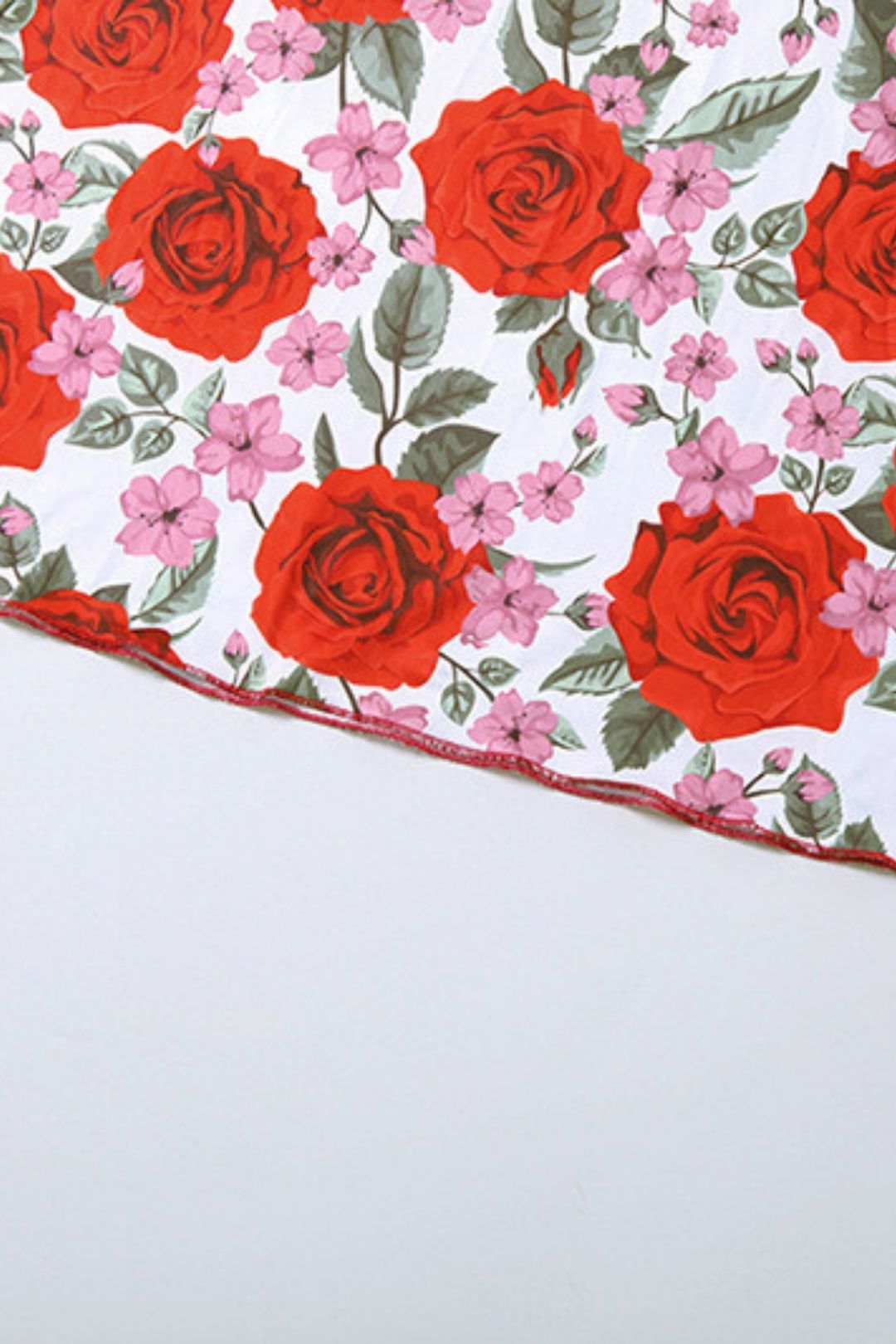 V-neck Camisole High Waist Floral Long Skirt Two-piece Set