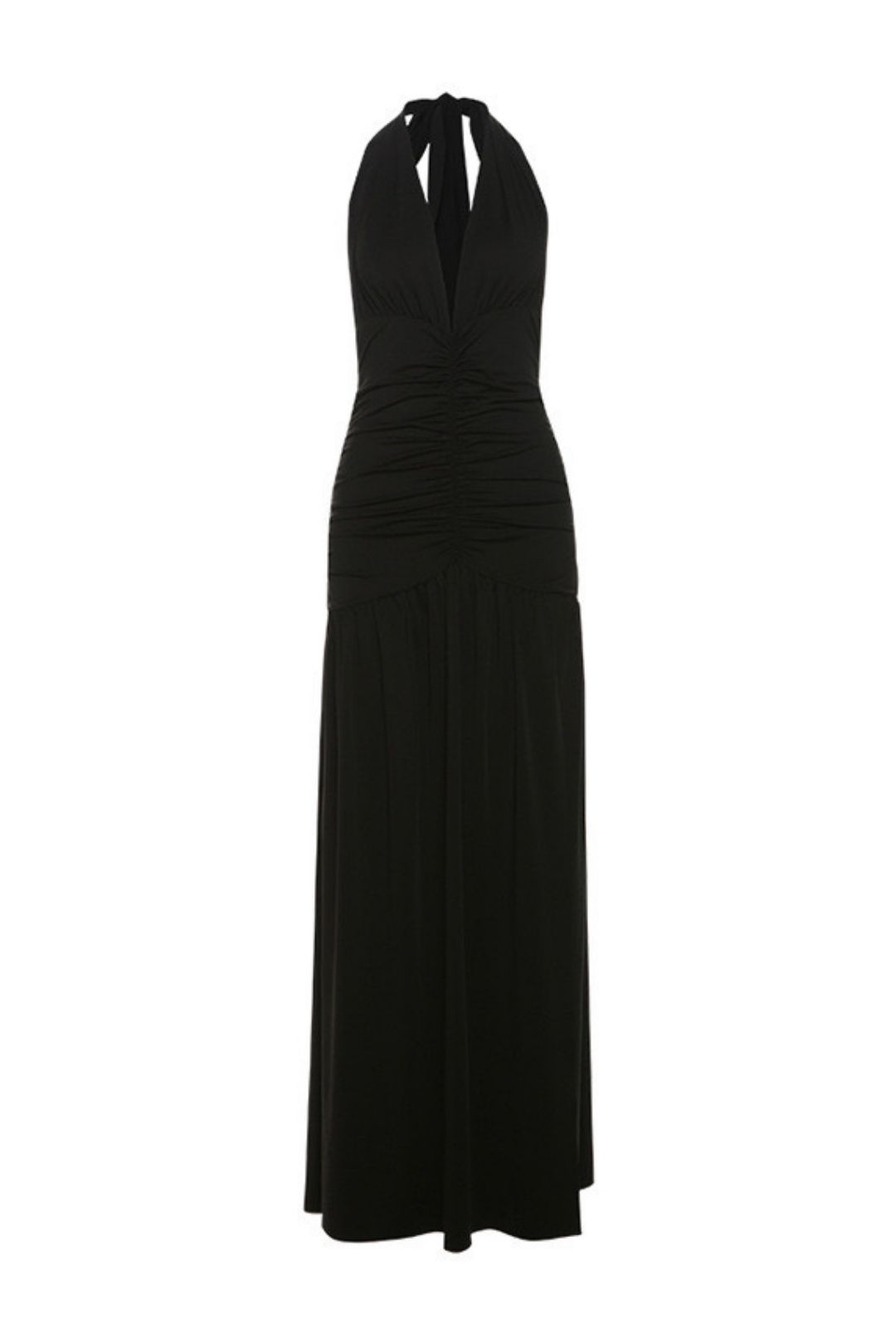 V-neck Long Skirt Sexy Slit Pleated Backless Dress