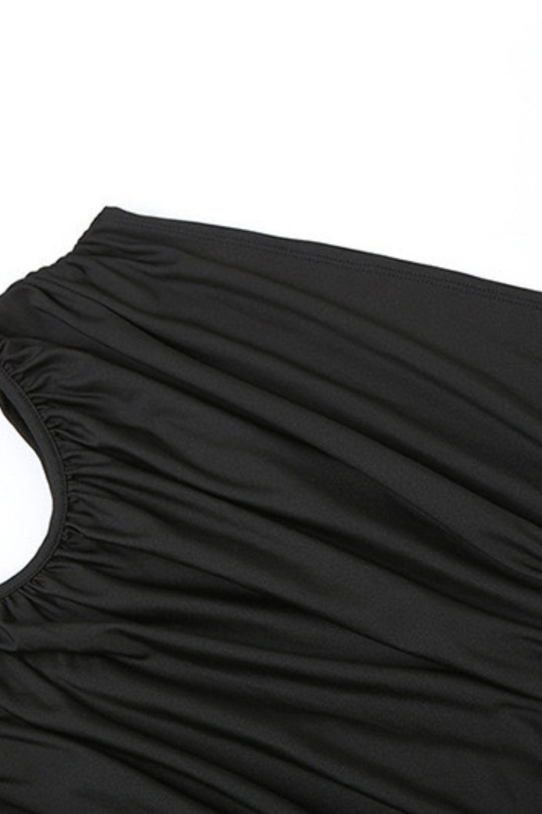 Light And Mature Solid Color Pleated Slanted Shoulder Slim Hip Dress