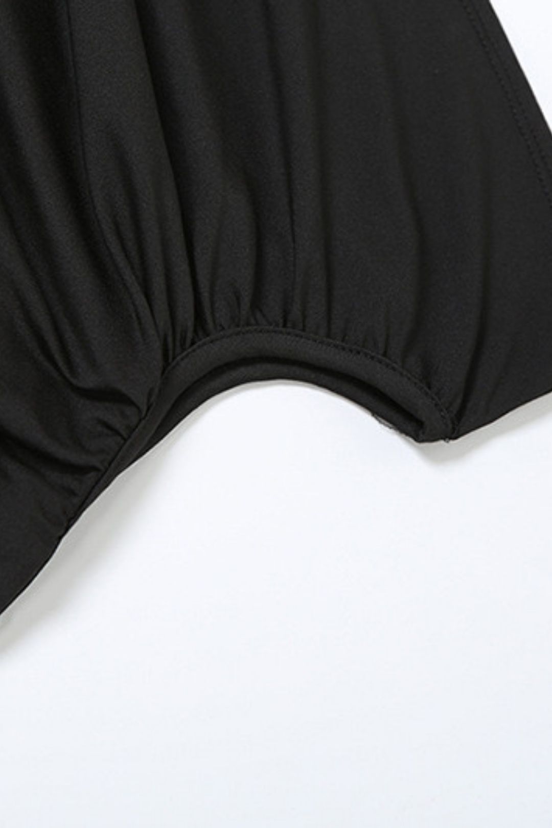 Light And Mature Solid Color Pleated Slanted Shoulder Slim Hip Dress